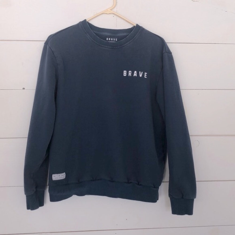 BRAVE Sweatshirt Unisex Size Medium Steel Blue